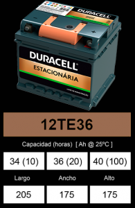 Batería Duracell 12TE36